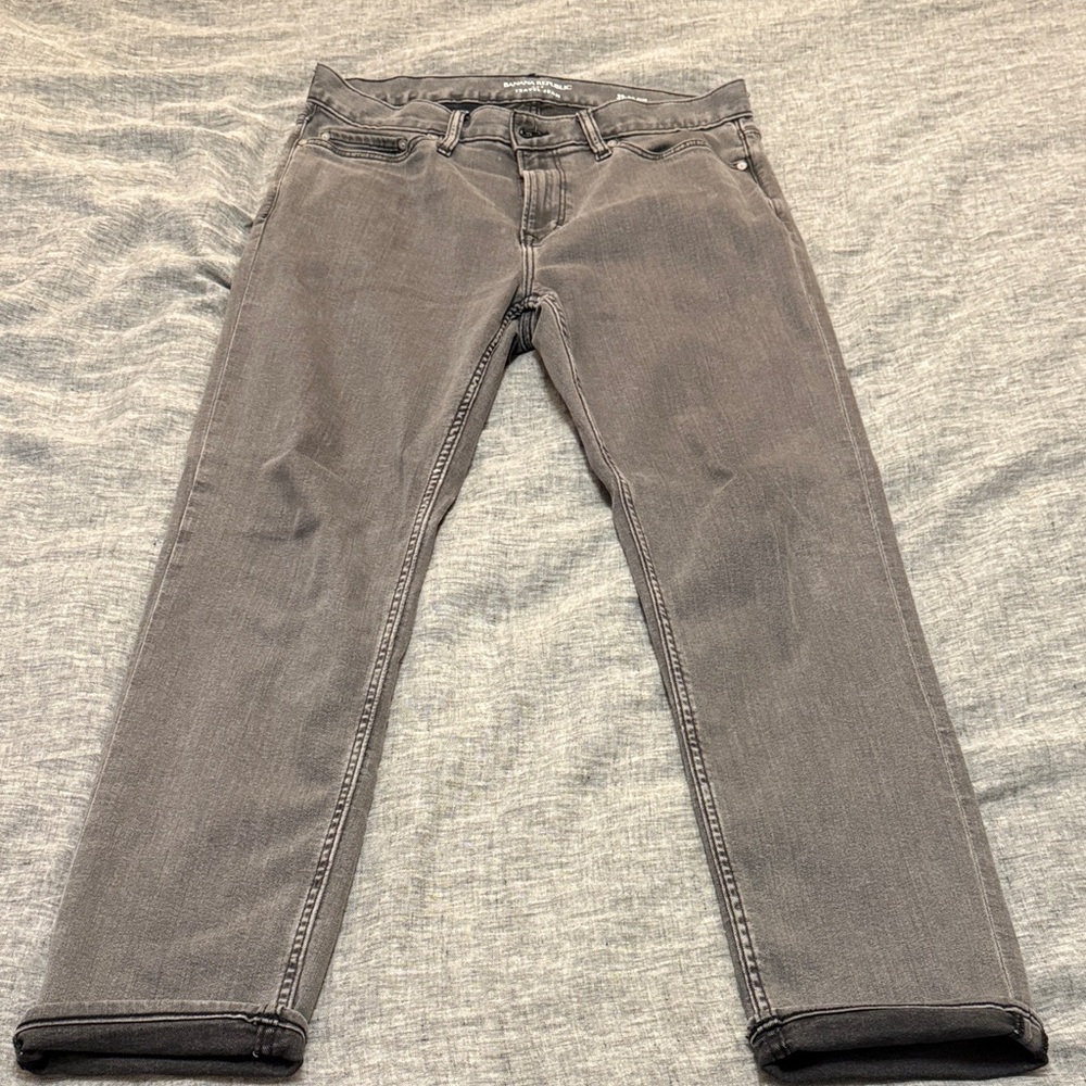 Men's Banana Republic Travel Slim Fit Dark Gray Jeans Size 32x30